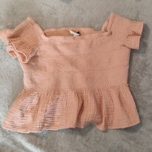 American Eagle Outfitters Peach Smocked Top